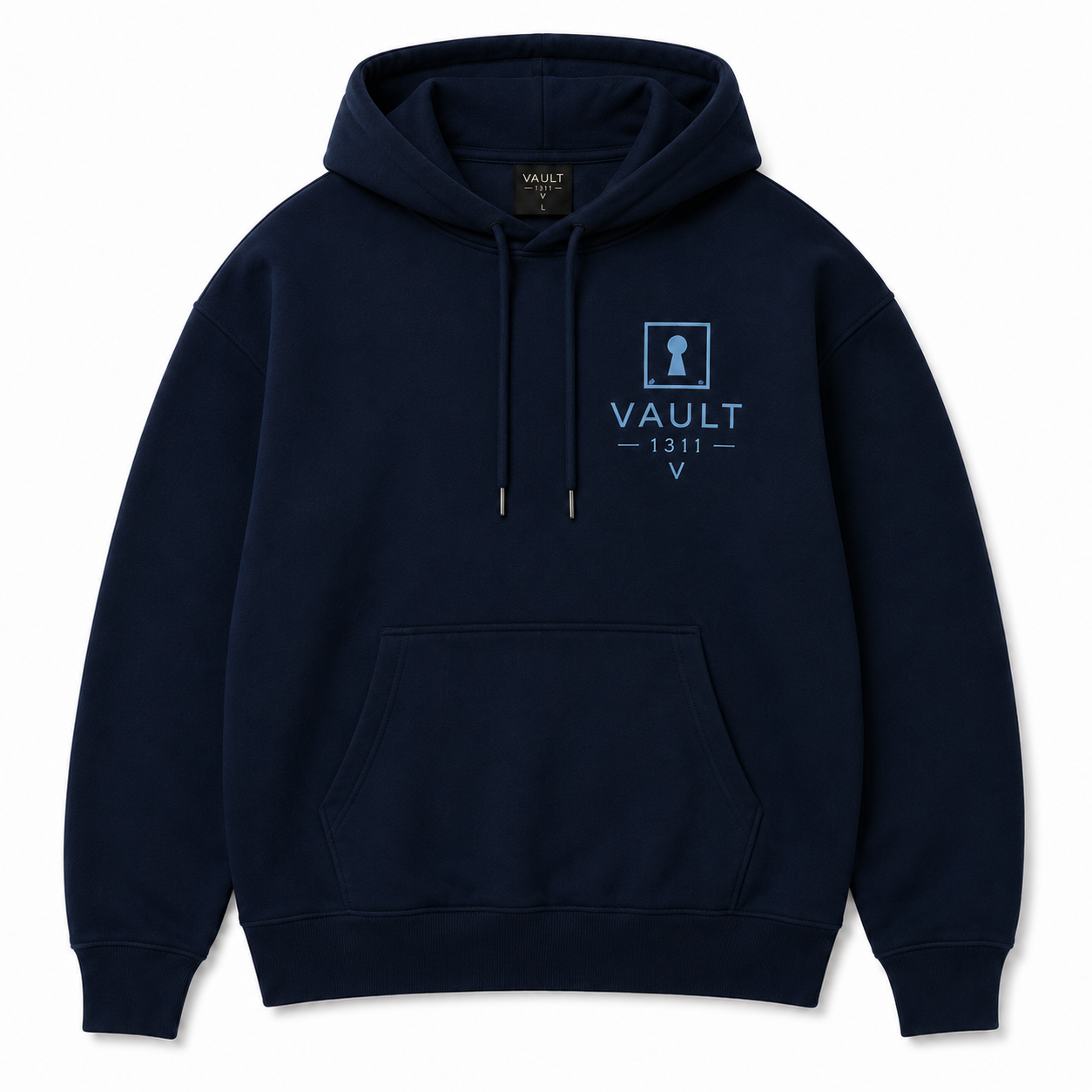 VAULT 1311 Signature Pullover Hoodie — Navy Blue/ Light Icy Blue